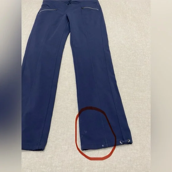 Athleta Pants Womens Size M Drawstring Waist Zip Pocket Joggers Blue - Picture 4 of 13